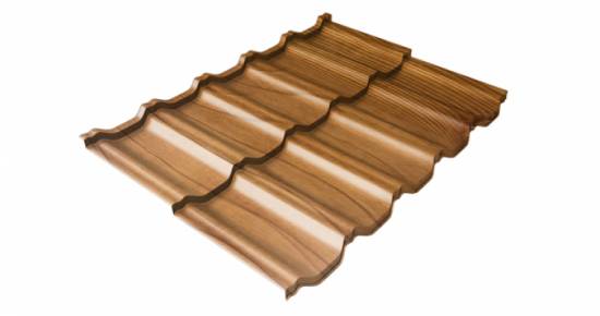 Металлочерепица модульная квинта Uno GL c 3D резом 0,45 Print Twincolor Nutwood